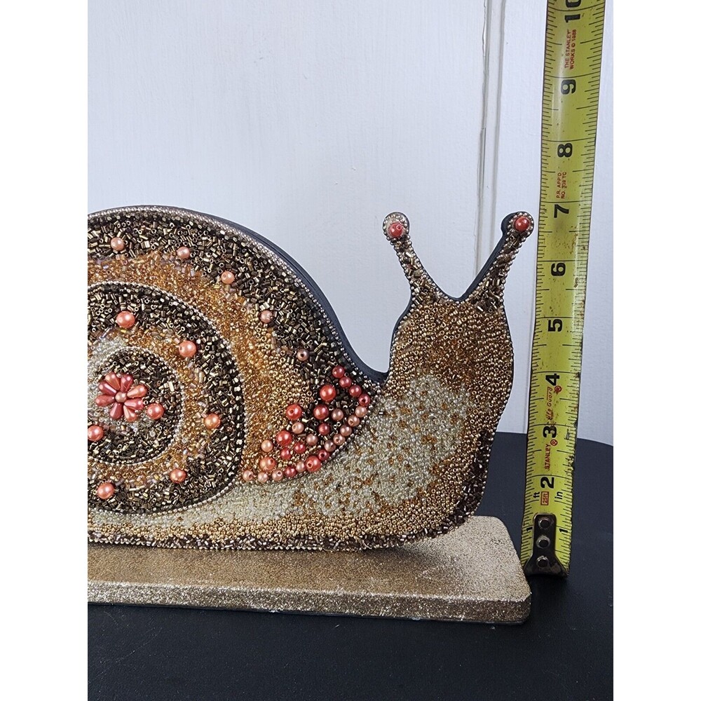 New Fly By Night Beaded Snail Sculpture - Picture 7 of 10